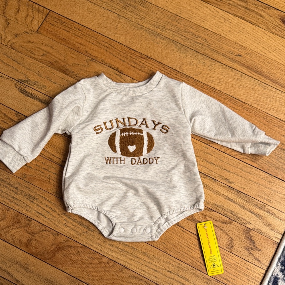 Sundays With Daddy Heather Gray Baby One-Piece